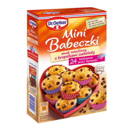 Dr. Oetker Mini Babeczki smak waniliowy z kropelkami czekolady 250 g