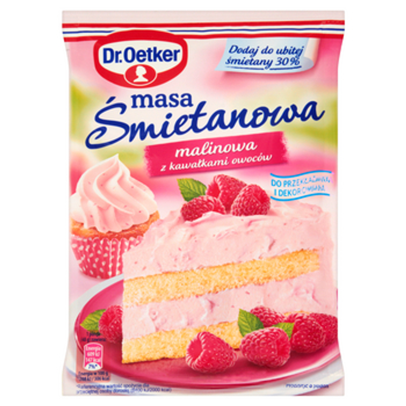 Dr. Oetker Masa śmietanowa o smaku malinowym 86 g