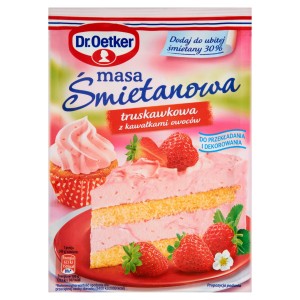Dr. Oetker Masa śmietanowa truskawkowa z kawałkami owoców 89 g
