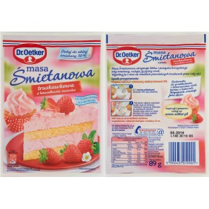 Dr. Oetker Masa śmietanowa truskawkowa z kawałkami owoców 89 g