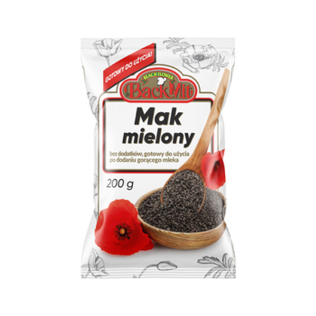 BACKMIT Mak Mielony Niebieski Nasiona do Wypieków Kutii Wysoka Jakość 200 g