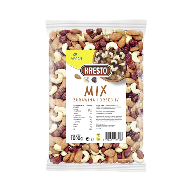Kresto mix żurawina i orzechy 1kg