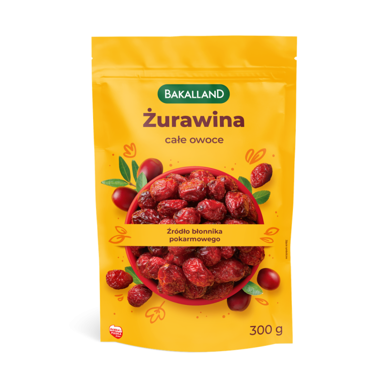 Żurawina całe owoce 300g Bakalland