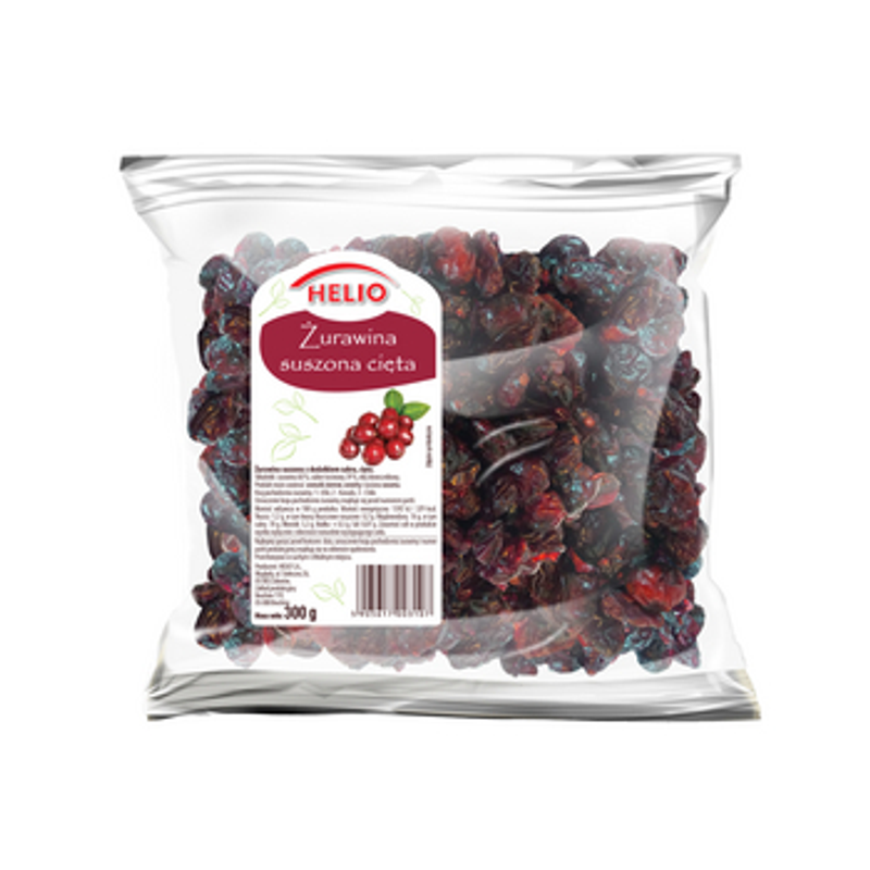 Żurawina suszona, cięta 300 g Helio