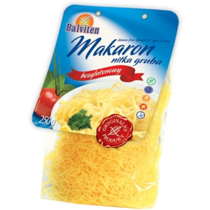 Balviten Makaron nitka gruba 250g. Produkt bezglutenowy