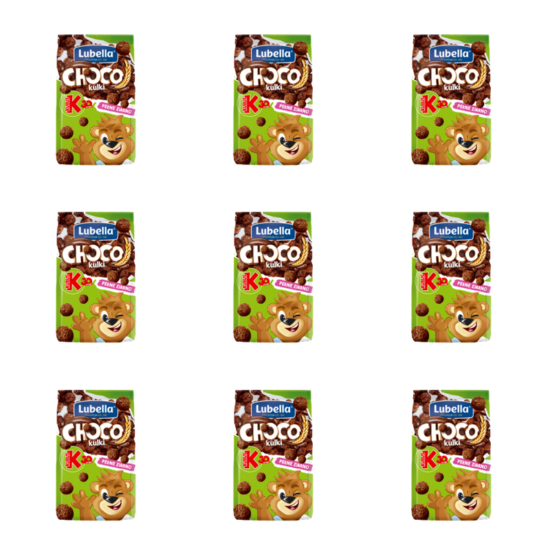 Lubella Mlekołaki Choco Kulki Zbożowe kulki o smaku czekoladowym 500 g X9