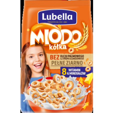 Lubella Mlekołaki Miodo Kółka Zbożowe kółka z miodem 500 g