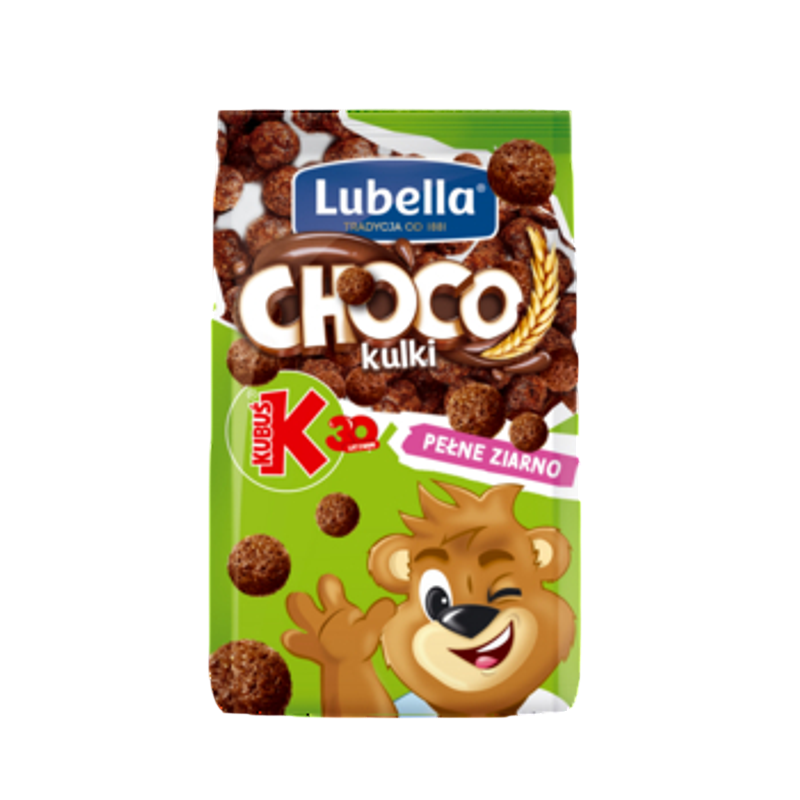 Lubella Mlekołaki Choco Kulki Zbożowe kulki o smaku czekoladowym 500 g