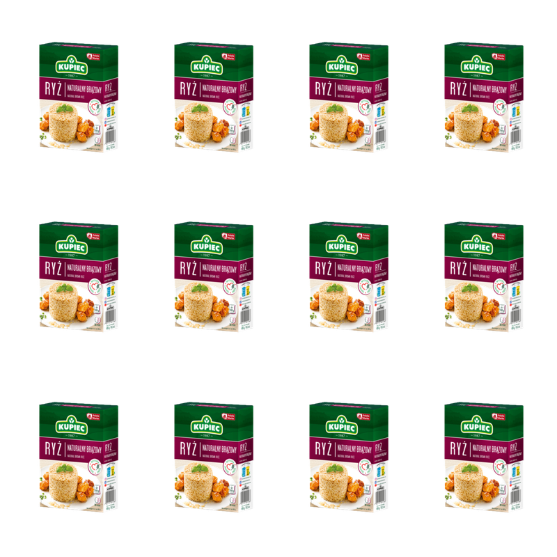 Ryż Brązowy Naturalny Niepolerowany Zdrowa Dieta - Kupiec Woreczki 4x100 g X12
