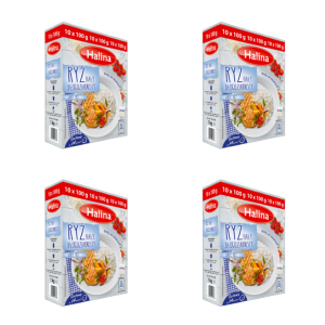 Ryż Halina biały długoziarnisty 10X100g X4