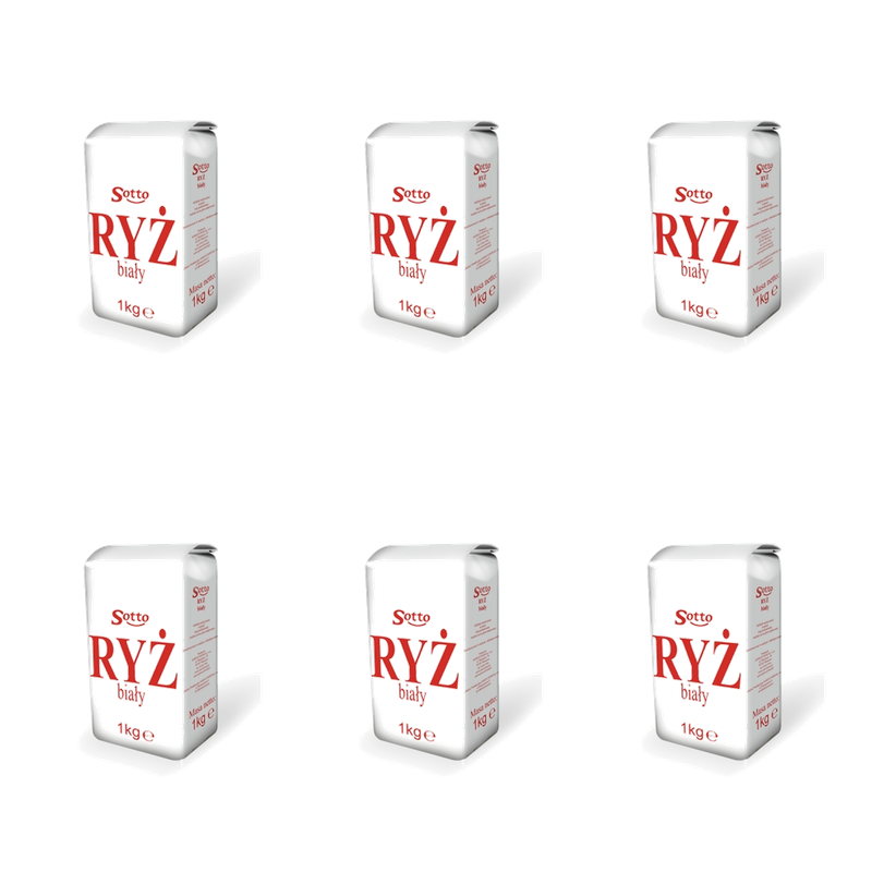 Sotto Ryż Biały Długoziarnisty 1kg papier X6