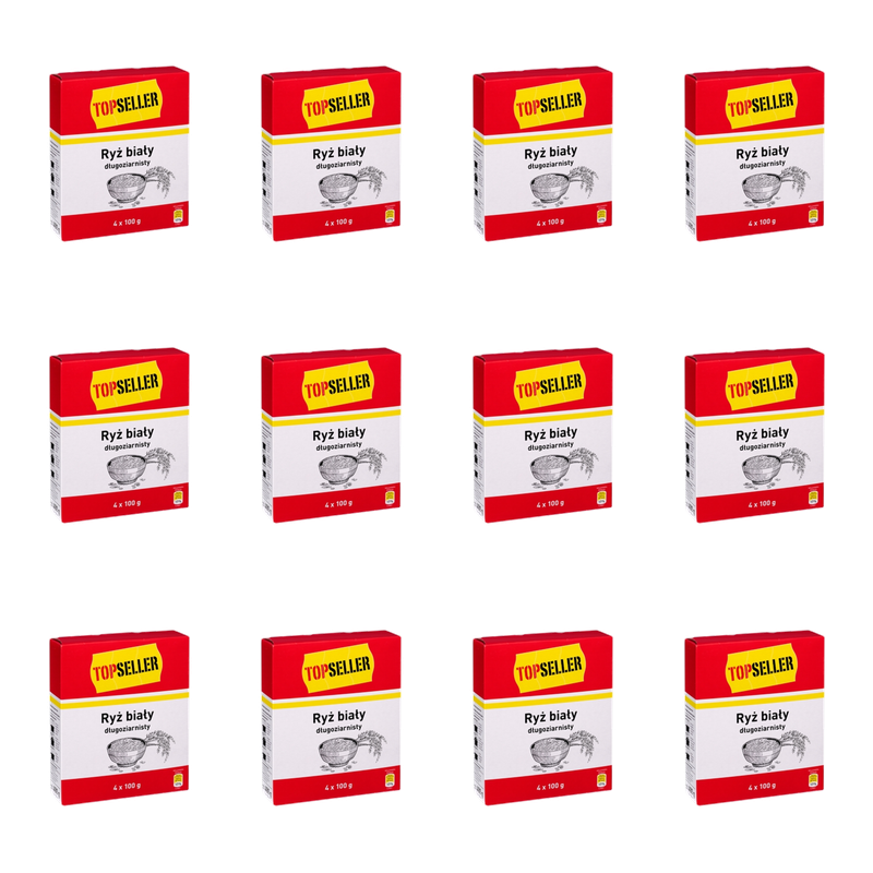 TOPSELLER Ryż biały długoziarnisty 4x100 g X12