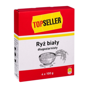 TOPSELLER Ryż biały długoziarnisty 4x100 g X12