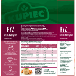 Ryż Brązowy Naturalny Niepolerowany Zdrowa Dieta - Kupiec Woreczki 4x100 g