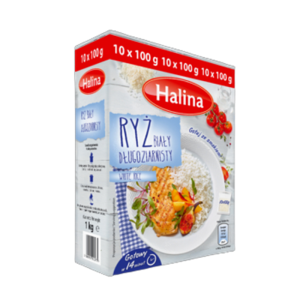 Ryż Halina biały długoziarnisty 10X100g