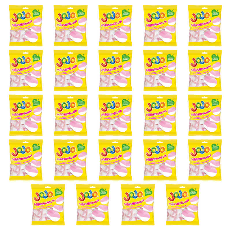 JOJO Marshmallow Pianki o smaku truskawkowo-waniliowym 86g X24