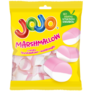 JOJO Marshmallow Pianki o smaku truskawkowo-waniliowym 86g X24