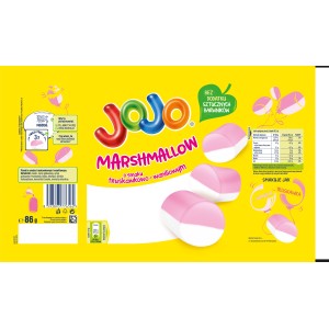 JOJO Marshmallow Pianki o smaku truskawkowo-waniliowym 86g X24