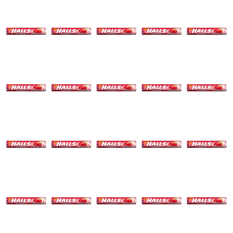 Halls Fruitwave Strawberry Cukierki z Nadzieniem o Smaku Truskawkowym 45g X20