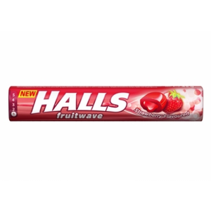 Halls Fruitwave Strawberry Cukierki z Nadzieniem o Smaku Truskawkowym 45g X20