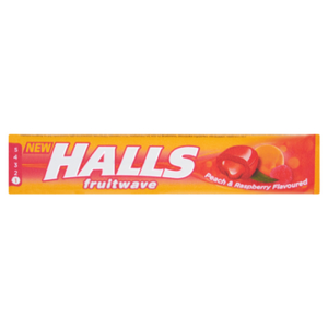 Halls Fruitwave Peach&Raspbeery 45g X20