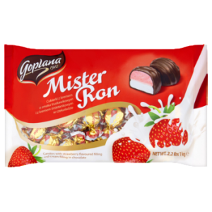 Goplana Mister Ron Krem o smaku truskawkowym i krem śmietankowy w czekoladzie 1 kg