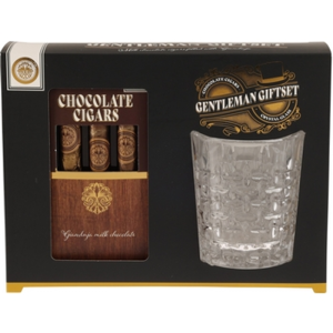 Zestaw prezentowy: szklanka do whiskey z czekoladowymi cygarami 75gr X6