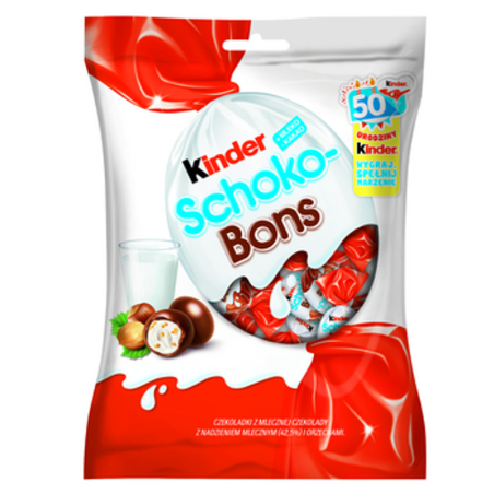 KINDER SCHOKO-BONS, czekoladki z nadzieniem 125g