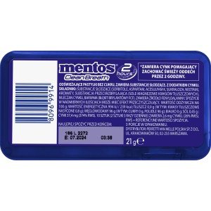 Mentos 2 Hours Clean Breath Peppermint 21g