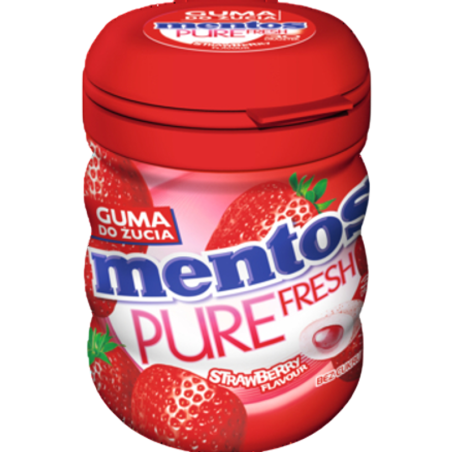 Mentos Pure Fresh Strawberry Butelka 60g
