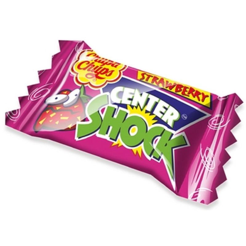 Chupa Chups guma do żucia Center Shock Truskawka 4g x 100