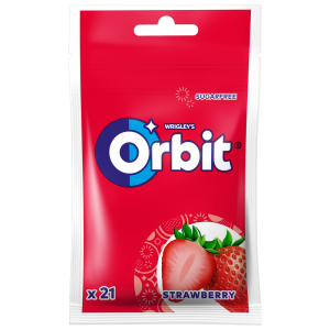 Orbit Strawberry Guma do żucia bez cukru 29 g (21 drażetek)