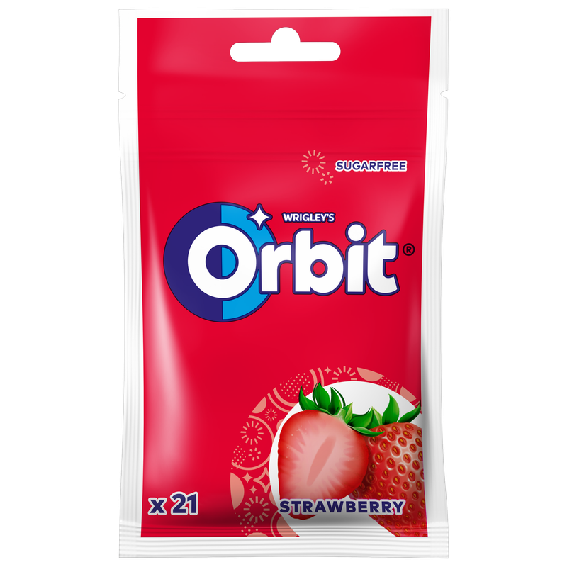 Orbit Strawberry Guma do żucia bez cukru 29 g (21 drażetek)