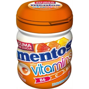 Mentos guma do żucia z witaminami o smaku owoców cytrusowych 50g