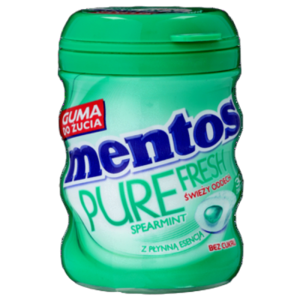 Mentos Pure Fresh Spearmint Guma do Żucia Mięta Bez Cukru - Butelka 60 g