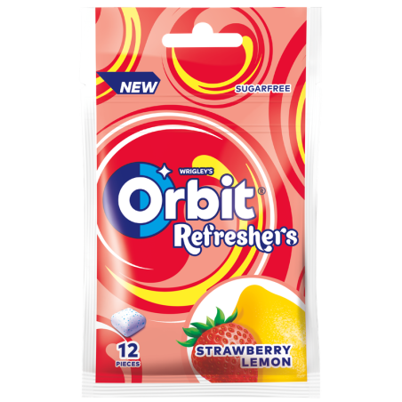 Orbit Refreshers Strawberry Lemon Guma do żucia bez cukru 26g (12 drażetek)