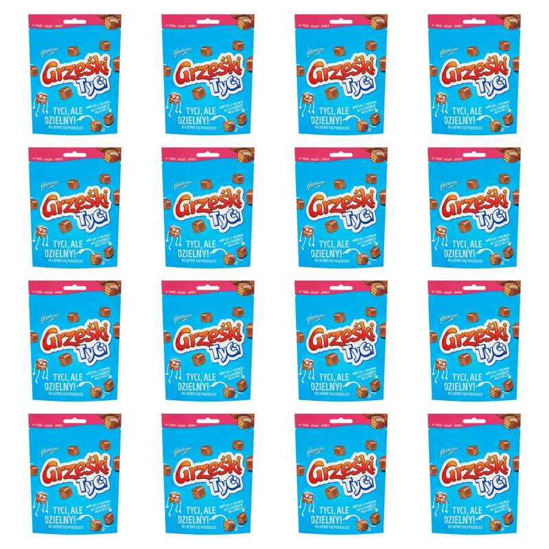 Grześki Tyci Wafelki z kremem w czekoladzie mlecznej 120 g X16