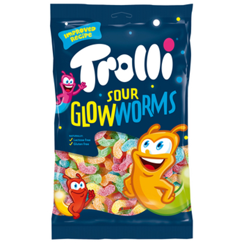 Trolli Sour Glowworms Robaczki Żelki 1000g