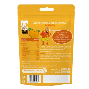 BeRAW Kids Żelki Owocowe o Smaku Mango 100% Owoc Naturalne Bez Cukru 35g