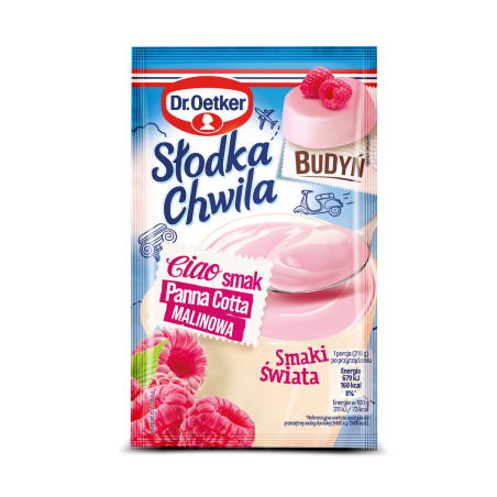 Dr. Oetker Słodka Chwila Budyń smak Panna cotta malinowa 43g