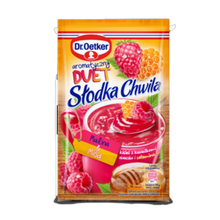 Dr.Oetker Słodka Chwila Aromatyczny DUET Kisiel z owocami smak malina/miód 31,5g