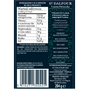 St. Dalfour Owocowa Rapsodia. Produkt owocowy z czarnych porzeczek słodzony zagęszczonymi sokami owocowymi 284 g