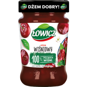 Łowicz Dżem wiśniowy o obniżonej zawartości cukrów 280 g X8