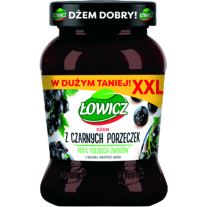 Łowicz Dżem z czarnych porzeczek o obniżonej zawartości cukrów 450 g X6