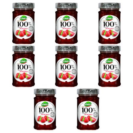 Łowicz Dżem 100% z owoców truskawka 210 g X8