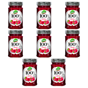 Łowicz Dżem 100% z owoców malina, czerwona porzeczka 210 g X8