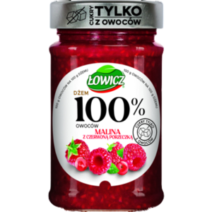 Łowicz Dżem 100% z owoców malina, czerwona porzeczka 210 g X8