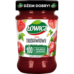 Łowicz Dżem truskawkowy o obniżonej zawartości cukrów 280 g