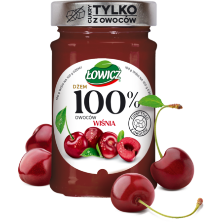 Łowicz Dżem 100% z owoców wiśnia 210 g