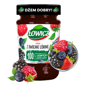 Łowicz Dżem z owoców leśnych o obniżonej zawartości cukrów 280 g